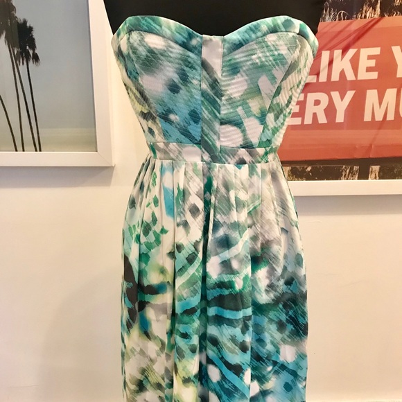 Parker Bayou Silk Strapless Evening Dress Sz S - Picture 2 of 6